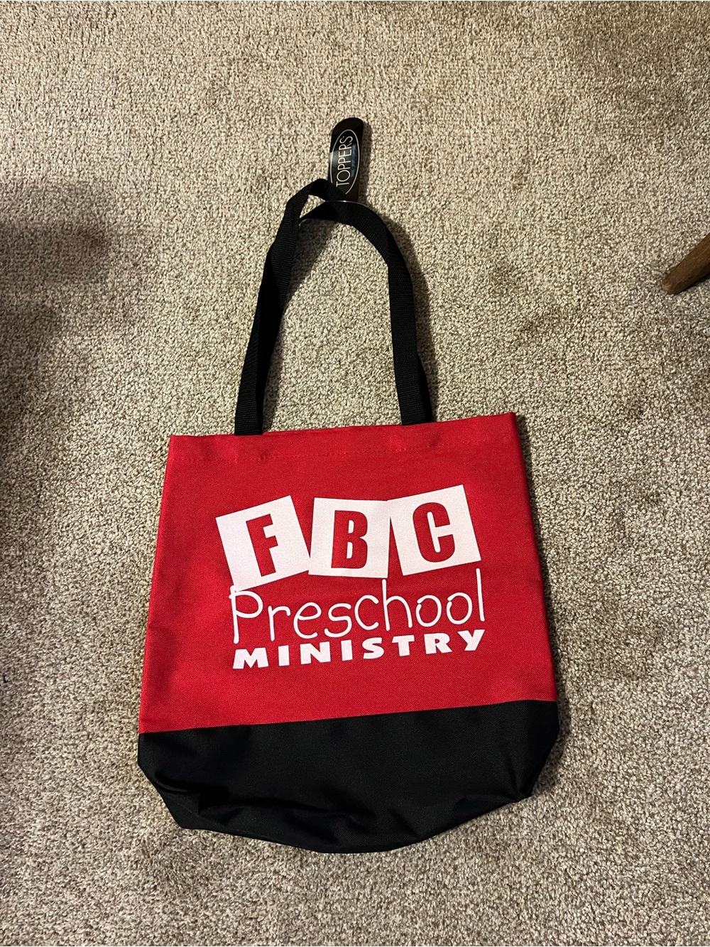 FBC Preschool Ministry Red and Black Tote Bag
